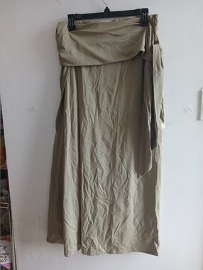 Modern Citizen Olive Green Wrap Maxi Skirt